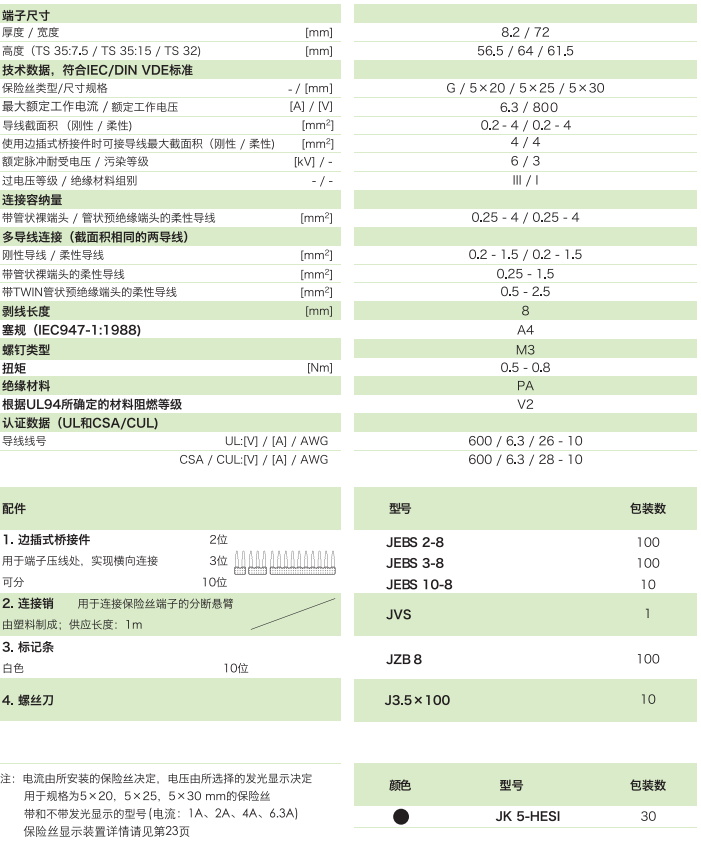 分斷旋臂式保險絲端子 JK5-HESI