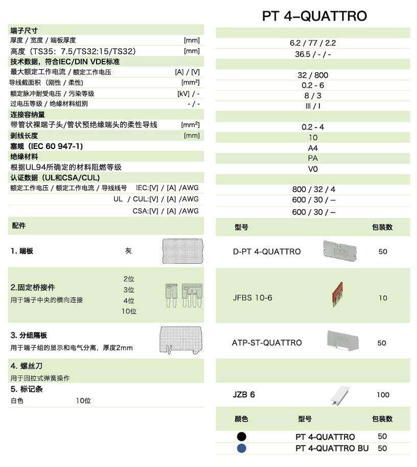 PT直插式系列PT 4-QUATTRO